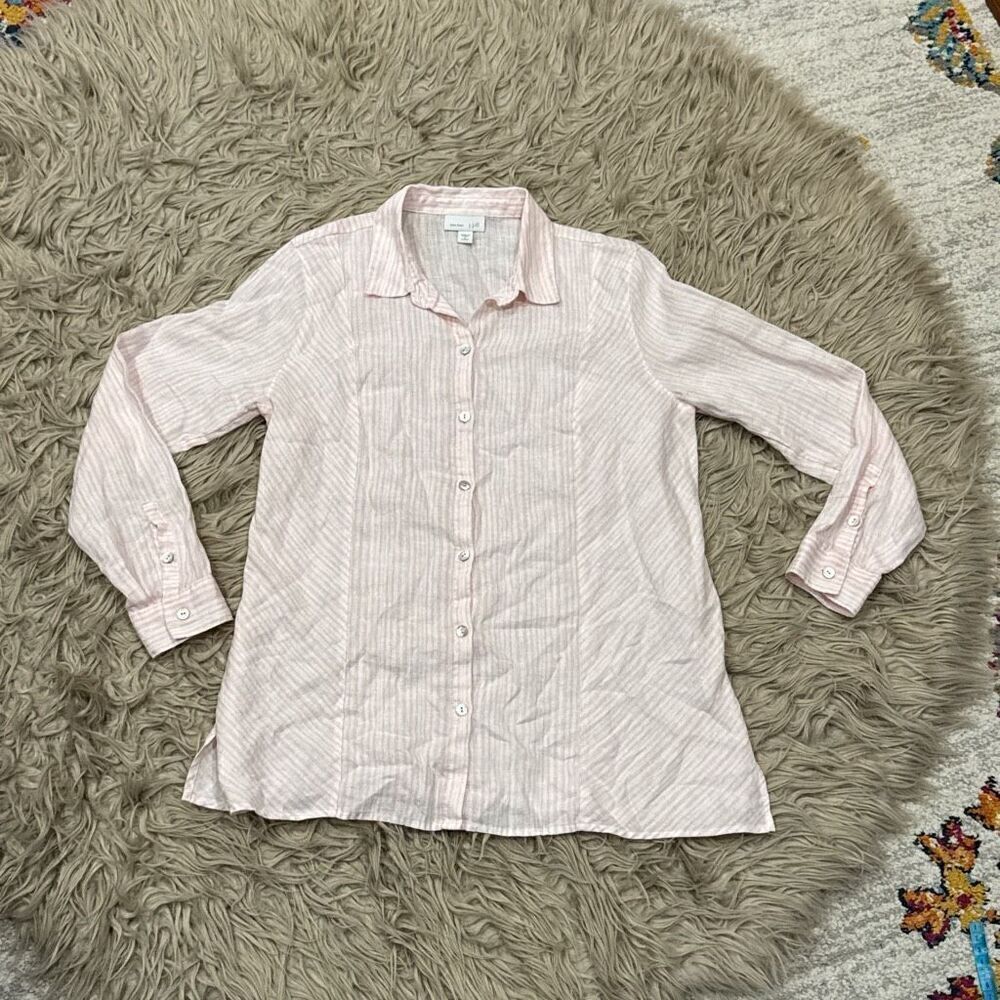J jill linen button down blouse small petite